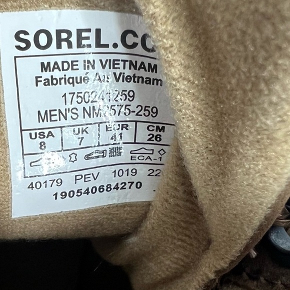 SOREL Cheyanne Men's Size 8 Waterproof Duck Boot With leather upper - Picture 10 of 10